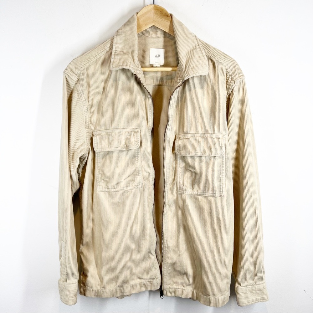 H&M Corduroy Zip Front Shirt Jacket